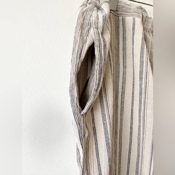 Linen Relaxed Fit Cropped Pant “Appleseed”- Neutral - Tie Waist - Size 16p - Picture 4 of 9